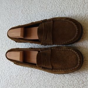 Oxigeno Brown Suede Loafers  10 M